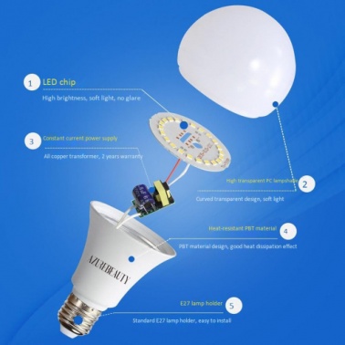 <strong>YESDO Energetic 60W Equivalent, LED Light Bulb, 5000K Daylight, E26 Medium Base, Non-Dimmable</strong>